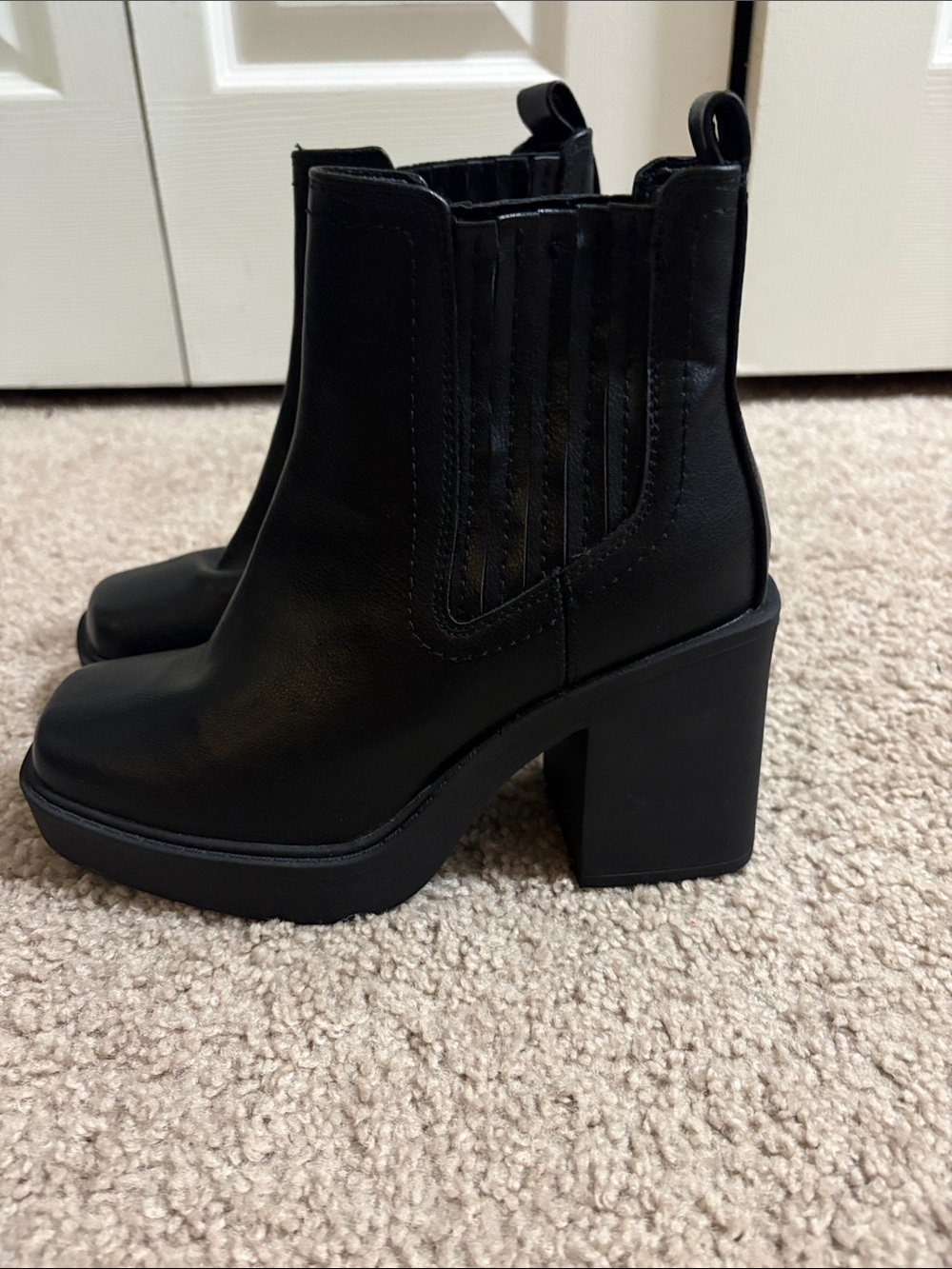 MIA Black Chunky Platform Chelsea Booties